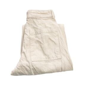 Zara Cream Denim Jeans Button Fly Wide Leg Size 2